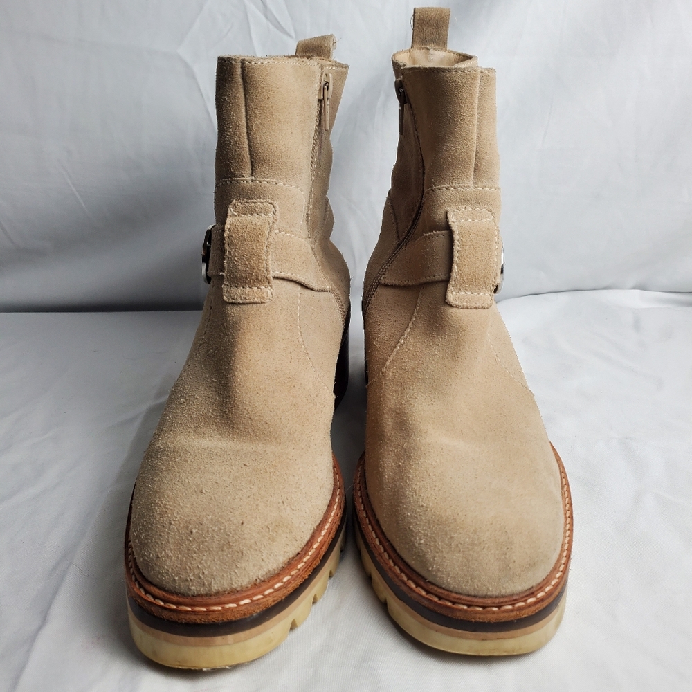 Anthropologie Bernardo Scout Suede Buckle Booties 8M - Picture 4 of 16